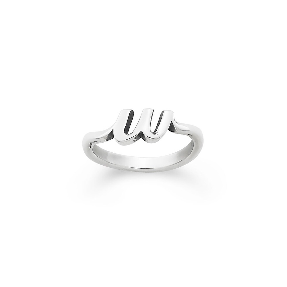 “W” Script Initial Ring